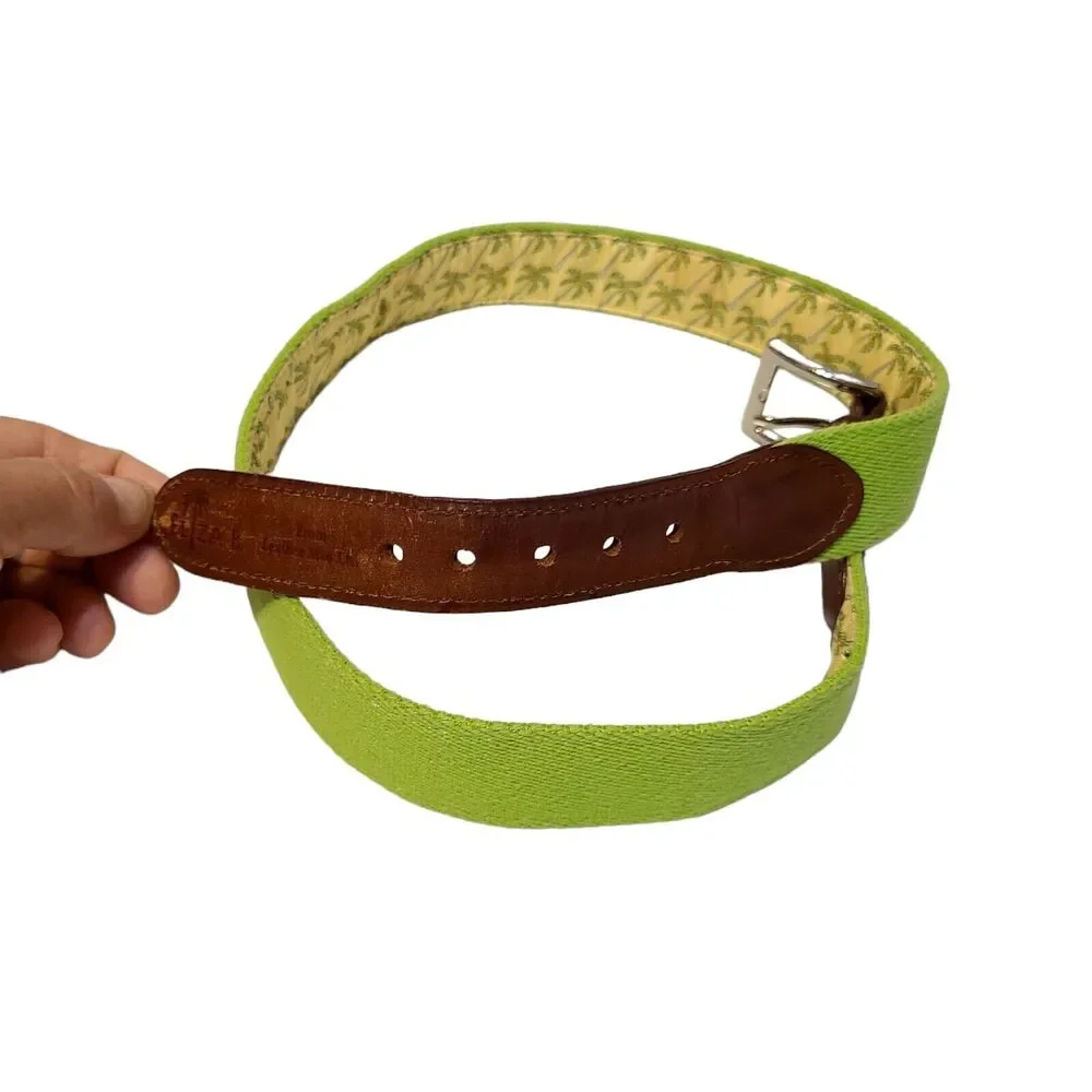 Eliza B Women's Belt Palm Tree Design Yellow &‎ Lime Green Size 32 Pre-Owned